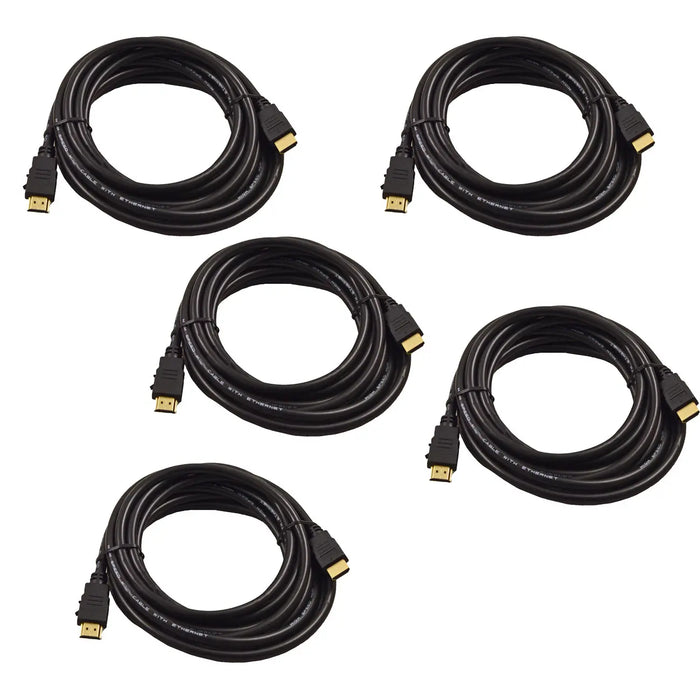Male HDMI to HDMI 5 Feet AV Cable with Ethernet for HDTV DVD PC 1080p 1080i 4K (1-5 Pack) Others
