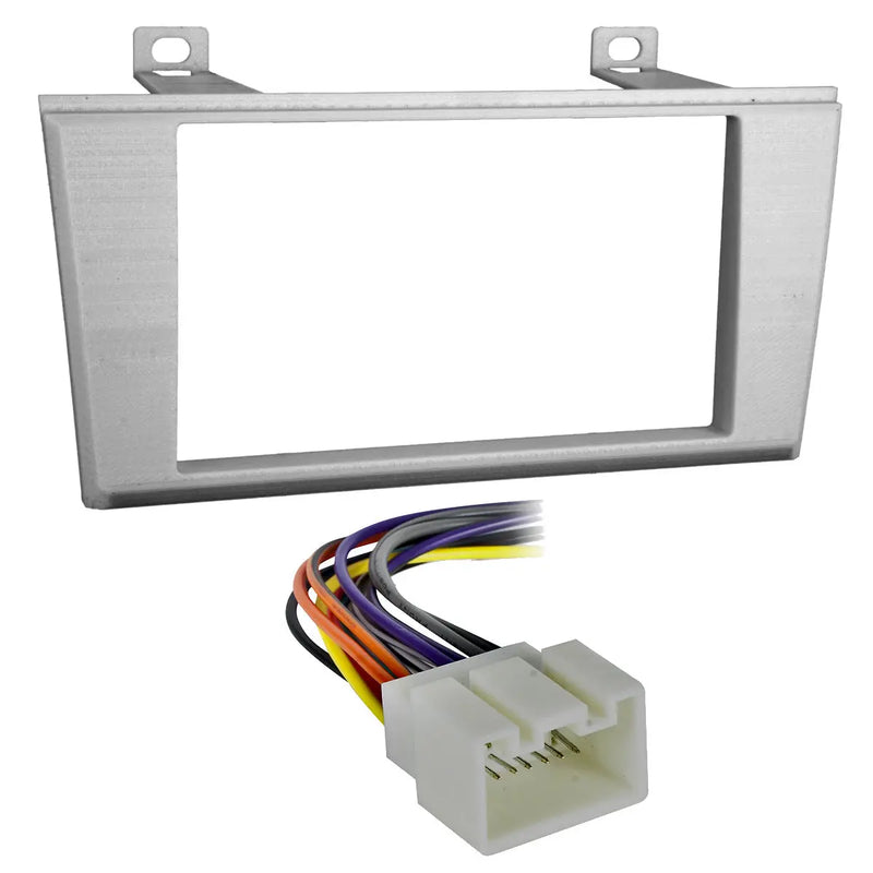 Metra 95-5000S Silver Double DIN Dash Kit + Wire Harness for 2000-03 Lincoln LS The Wires Zone