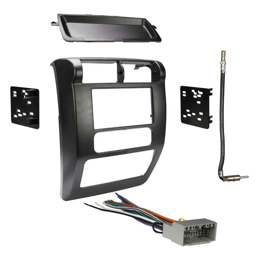Metra 95-6541 Matte Black Double DIN Dash Kit Combo for 2003-2006 Jeep Wrangler Metra