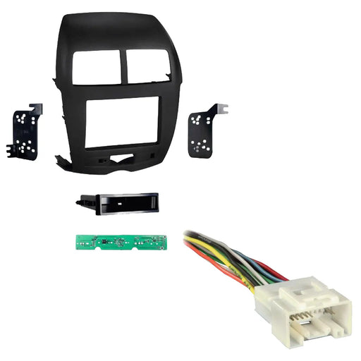 Metra 99-7014B 1 or 2 DIN Dash Kit with Harness for 2011-2014 Mitsubishi Outlander Sport Vehicles Metra