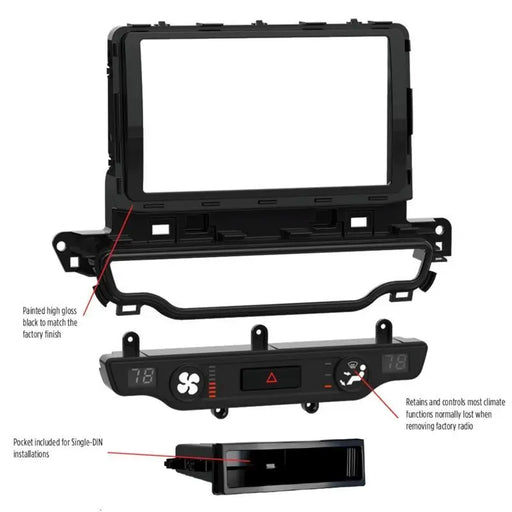 Metra 99-7382HG Single or Double DIN Dash Kit for 2017-Up Kia Niro (w/o NAV) Metra