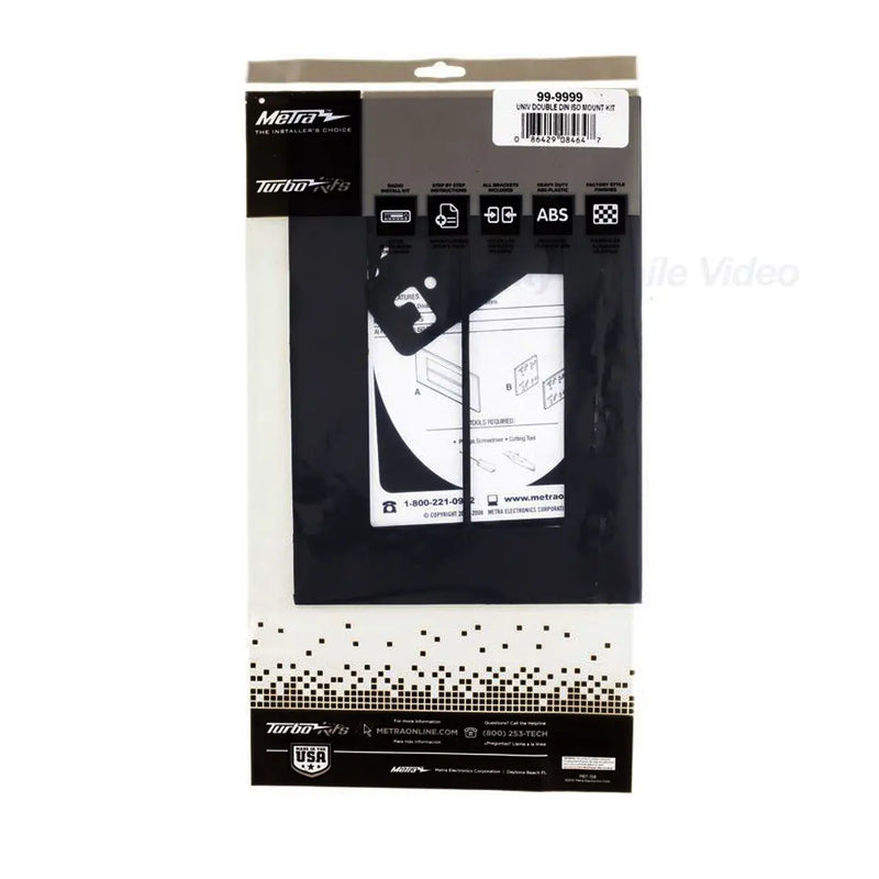 Metra 99-9999 Universal ISO Trim Mount Kit for Double DIN Radio Installation -Black Metra