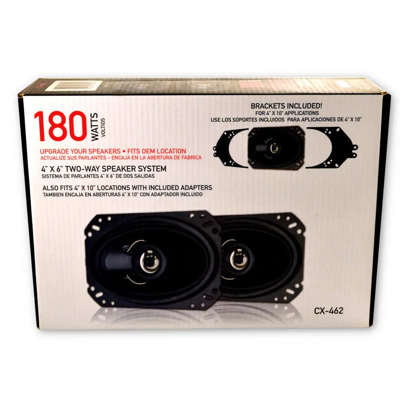 Metra CX-462 4" x 6" 180 Watt Two-Way Speaker System with Brackets - Pair Metra