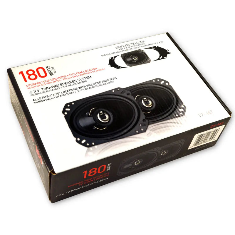 Metra CX-462 4" x 6" 180 Watt Two-Way Speaker System with Brackets - Pair Metra