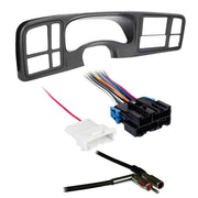 Metra DP-3002GY 2 DIN Dash Kit w/ Amp Harness & Antenna Adapter for GM Vehicles (Black) Metra
