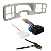 Metra DP-3002PWT 2 DIN Dash Kit w/ Amp Harness & Antenna Adapter for GM Vehicles (Pewter) Metra