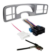 Metra DP-3002SHL 2 DIN Dash Kit w/ Amp Harness & Antenna Adapter for GM Vehicles (Shale) Metra