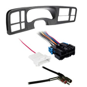 Metra DP-3002TB 2 DIN Dash Kit w/ Amp Harness & Antenna Adapter for GM Vehicles (Textured Black) Metra