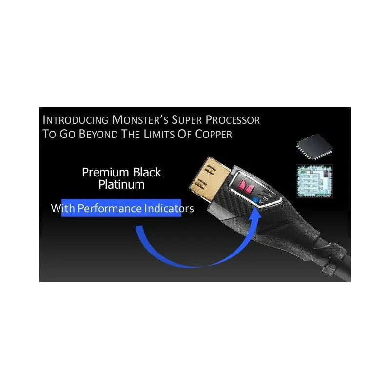 Monster 35ft Black Platinum UltraHD High-Speed 27Gbps HDMI Cable with Ethernet and Performance Indicators Monster