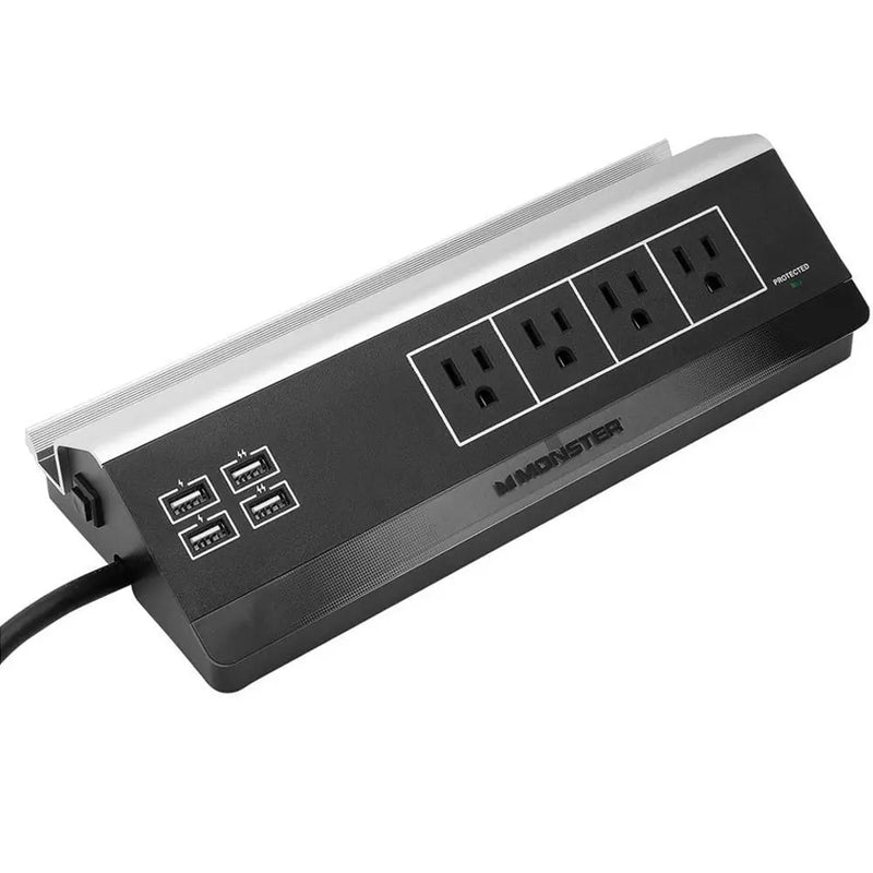 Monster Cable Power and Charging Station 4 Outlets Surge Protect w/ 4 USB ports Monster