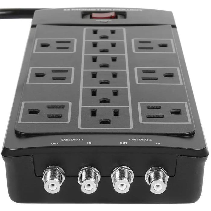 Monster Power 12 AC Outlets With 2 Coaxial Cable / SAT In-Out Surge Protector Monster