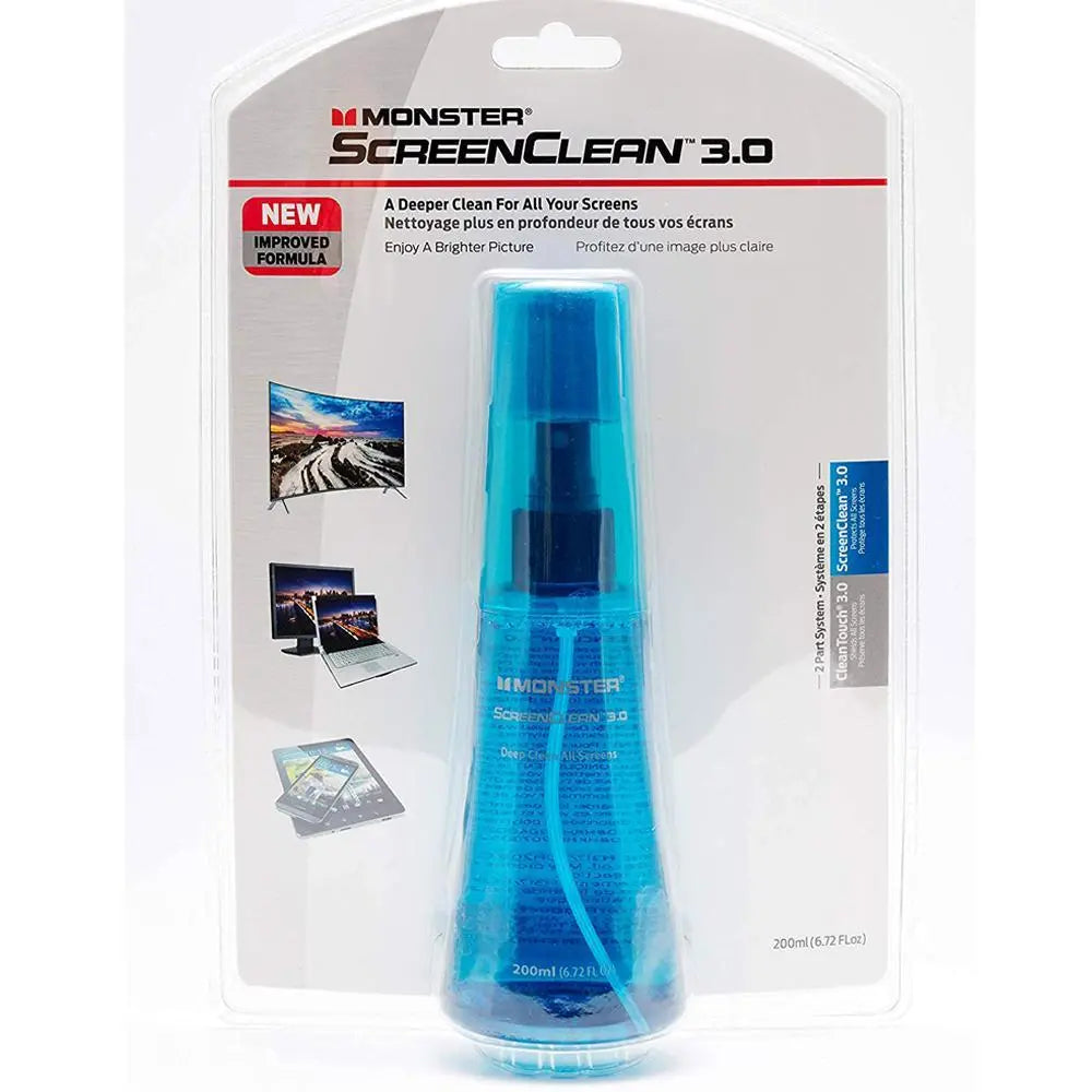 monsters clean Monster Screen Clean 3.0 Liquid Screen Cleaner Spray Bottle W/ Microfi