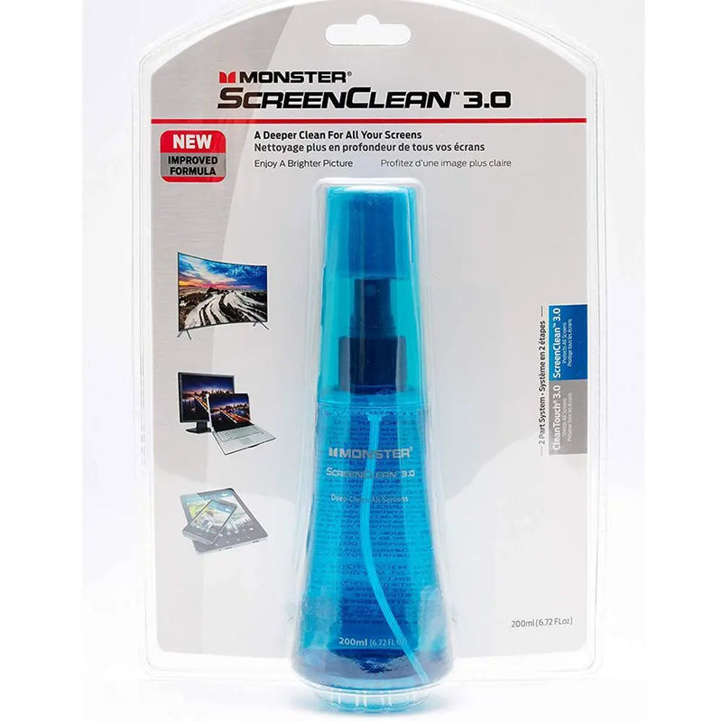 Monster Screen Clean 3.0 Liquid Screen Cleaner Spray Bottle W/ Microfiber Towel Monster