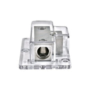 Nickel Plated 1/0 Gauge Input to 2 x 1/0 Gauge Output Power or Ground Distribution Block The Wires Zone
