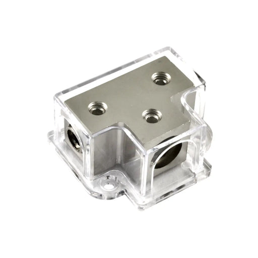 Nickel Plated 1/0 Gauge Input to 2 x 4 or 8 Gauge Out Power/Ground Distribution Block The Wires Zone