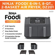 Ninja DZ100 Foodi 4-in-1 8-Quart 2-Basket Air Fryer with DualZone Technology Ninja
