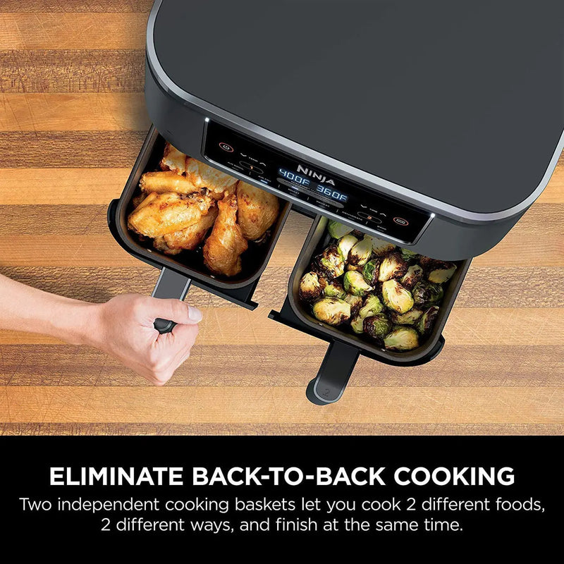 Ninja DZ100 Foodi 4-in-1 8-Quart 2-Basket Air Fryer with DualZone Technology Ninja