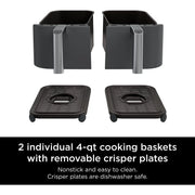 Ninja DZ201 10-qt 8qt Original Dualzone 2 Basket Air Fryer with 6 Functions (Refurbished) Ninja