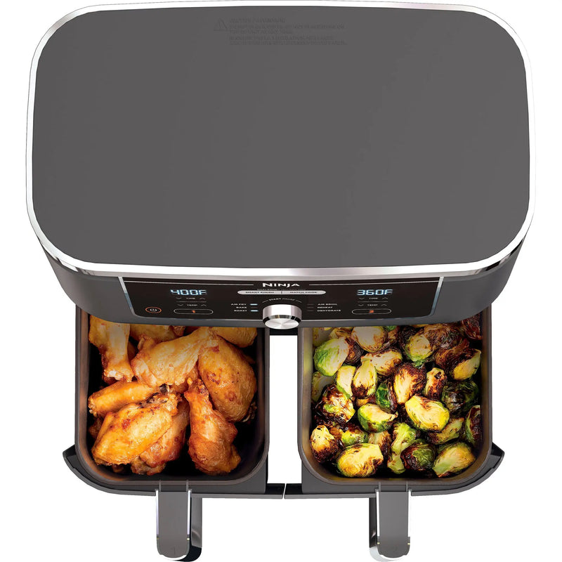 Ninja DZ401 Foodi 6-in-1 XL 2-Basket Air Fryer with DualZone Technology Grey (Refurbished) Ninja
