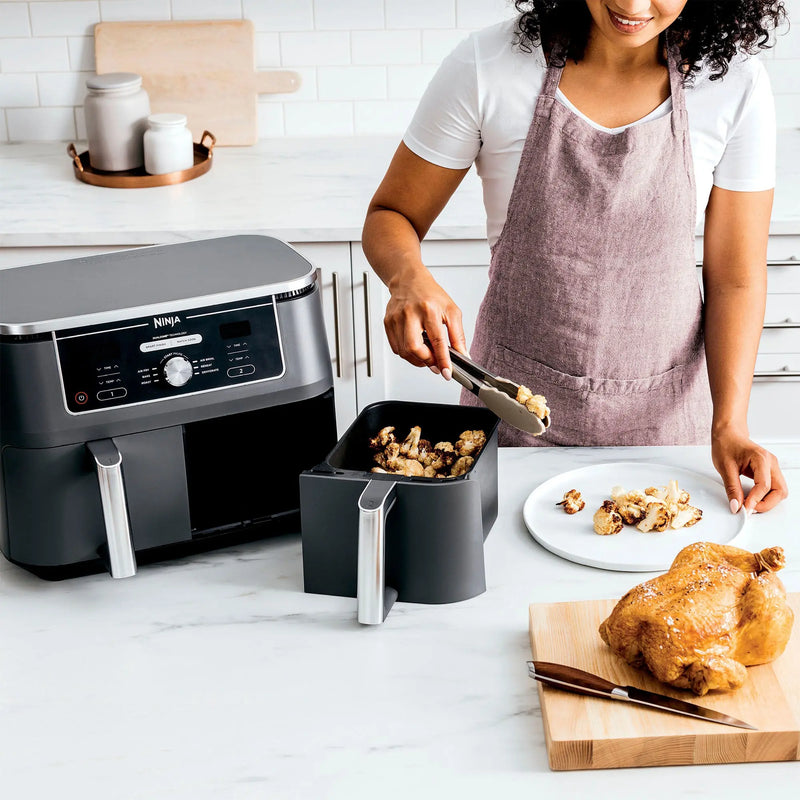 Ninja DZ401 Foodi 6-in-1 XL 2-Basket Air Fryer with DualZone Technology Grey (Refurbished) Ninja