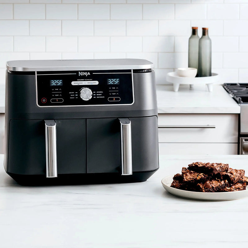 Ninja DZ401 Foodi 6-in-1 XL 2-Basket Air Fryer with DualZone Technology Grey (Refurbished) Ninja