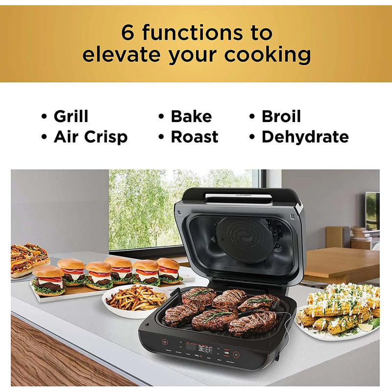Ninja FG551 Foodi Smart XL 6-in-1 Indoor Grill with Smart Thermometer (Refurbished) Ninja