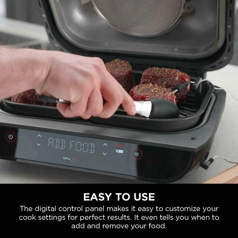 Ninja FG551 Foodi Smart XL 6-in-1 Indoor Grill with Smart Thermometer (Refurbished) Ninja