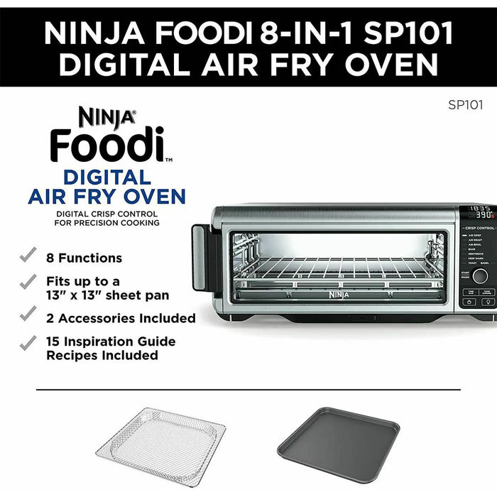 Restored Ninja SP101 Foodi 8in1 Digital Air Fry, Large Toaster