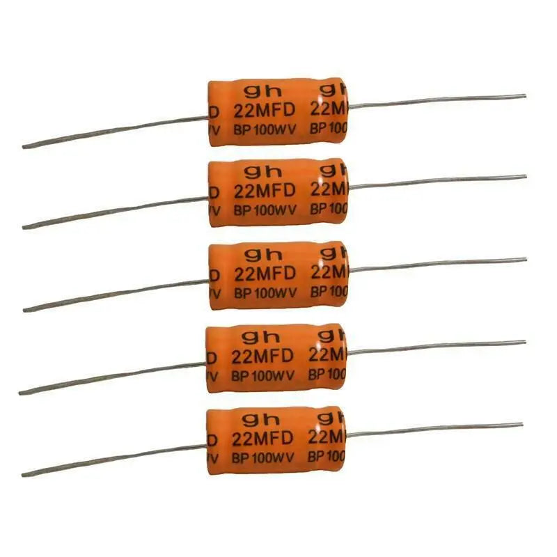 Non-Polarized Electrolytic Audio Capacitor 22MFD 14mm x 25mm (5-10/pack) The Wires Zone