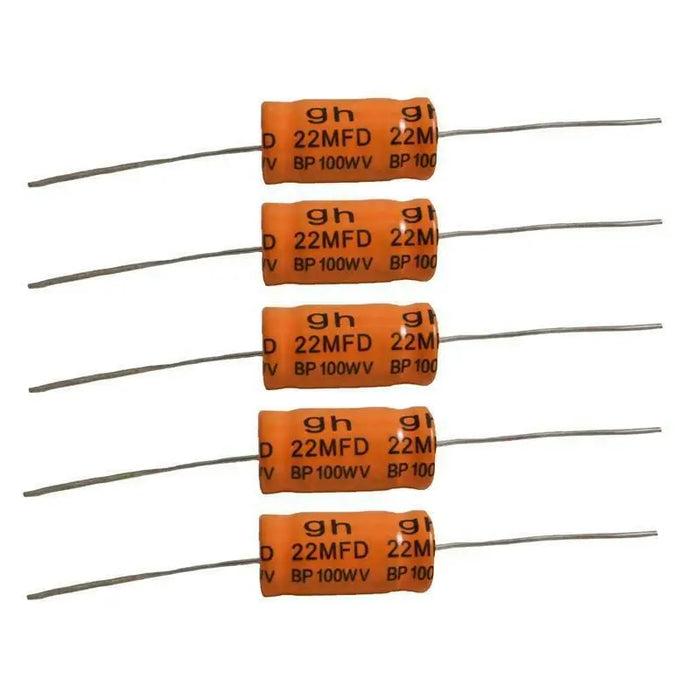 Non-Polarized Electrolytic Audio Capacitor 22MFD 14mm x 25mm (5-10/pack) The Wires Zone