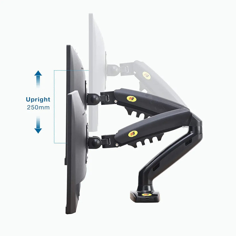 North Bayou F80 Full Motion Swivel Arm Gas Strut LED Monitor TV Desk Mount Stand for 17-30" Display North Bayou