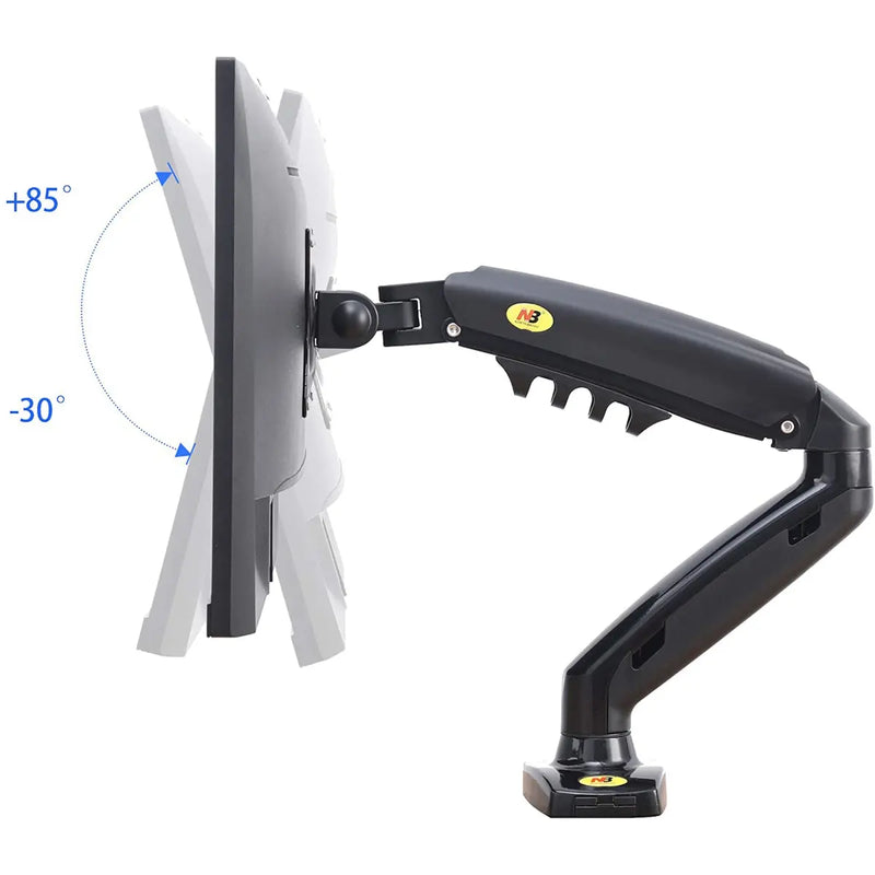 North Bayou F80 Full Motion Swivel Arm Gas Strut LED Monitor TV Desk Mount Stand for 17-30" Display North Bayou