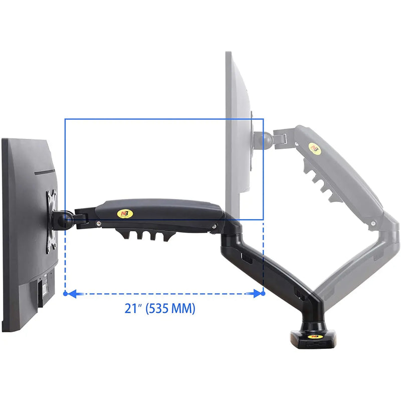 North Bayou F80 Full Motion Swivel Arm Gas Strut LED Monitor TV Desk Mount Stand for 17-30" Display North Bayou