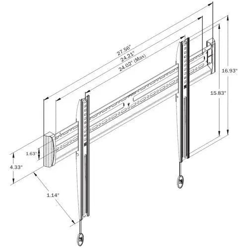 North Bayou NBC3-F Flat Planel Fixed Wall Mount for 40"-60" 125lbs TV North Bayou