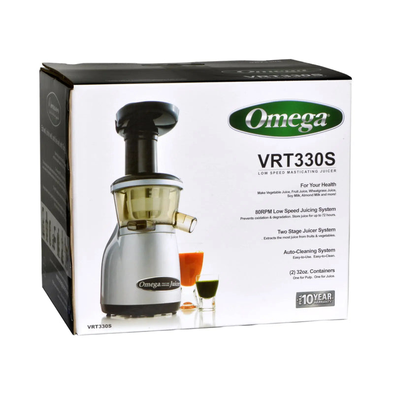 Omega VRT330 Dual-Stage Juicer Single-Auger Low-Speed 80 RPMs Omega