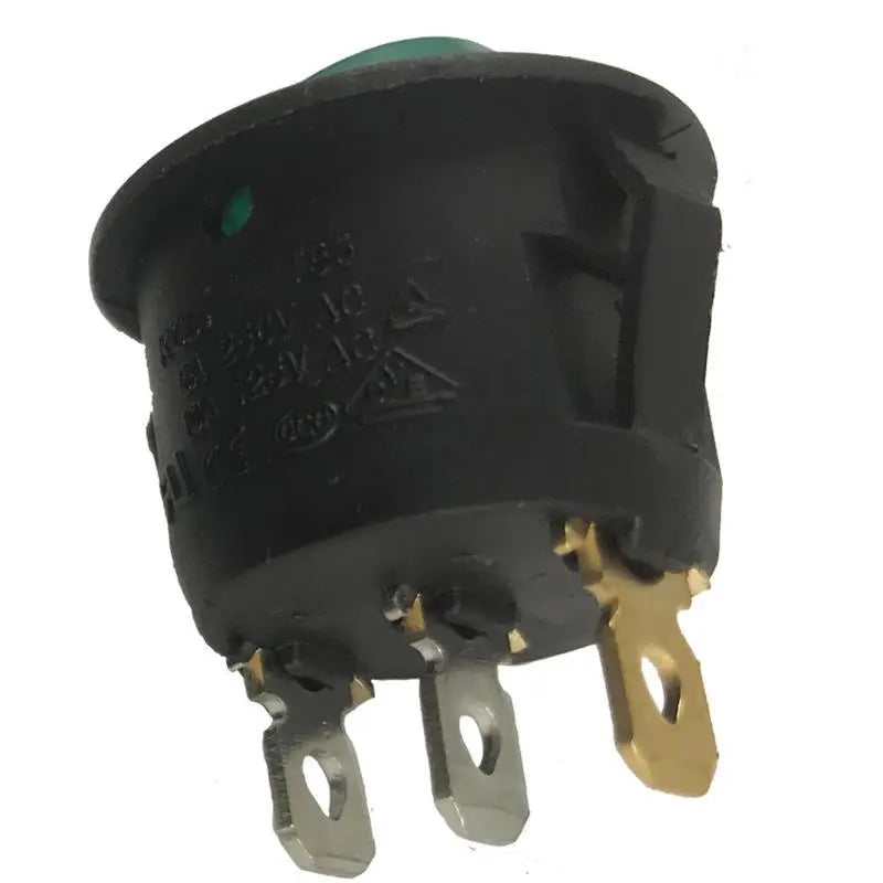 On Off Switch Round Green Light Toggle On-Off Rocker Switch 12V 3Pin (10 Pack) The Wires Zone