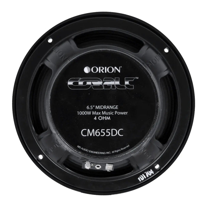 Orion CM655DC 6.5" Midrange Speaker 1000W Max Music Power High Efficiency 4 Ohm (Pair) Orion