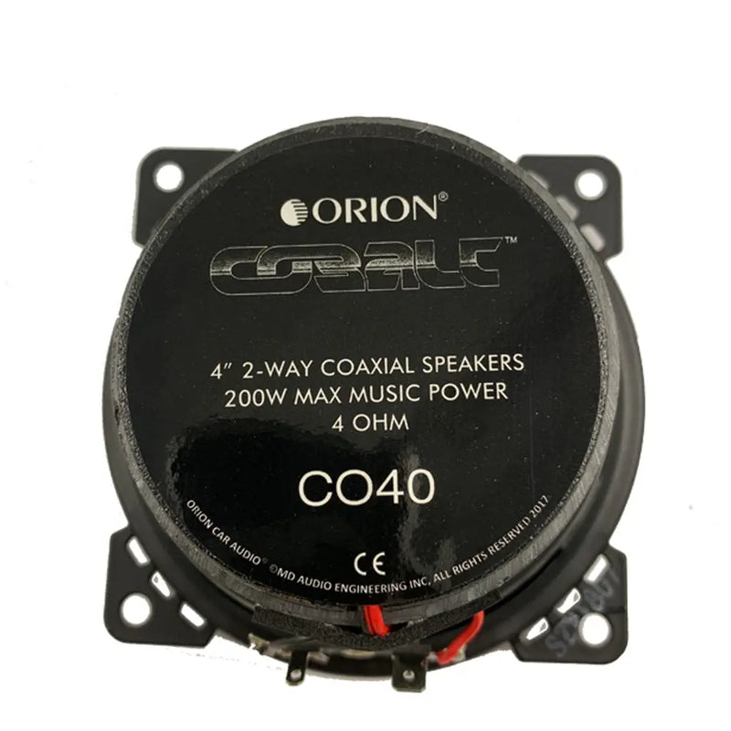 Orion CO40 Cobalt Series 4" 2-Way 200 Watts 4 ohms Full Range Coaxial Speakers (Pair) Orion