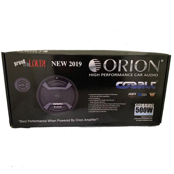 Orion CO652C 6.5" 2-Way 500 Watt 4ohm Cobalt Series Car Audio Component Speakers (Pair) Orion