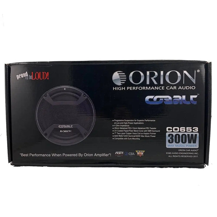 Orion CO653 6.5" Inch Cobalt Series 3 Way Full Range Coaxial Speakers 300 Watts (Pair) Orion
