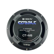 Orion CT-M8 8" High Efficiency Midrange Speakers 900 Watts Max 4 Ohm Cobalt CTM8 (Pair) Orion