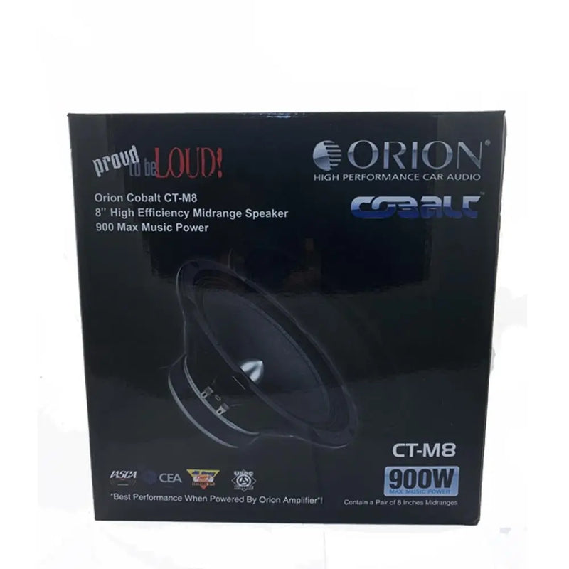 Orion CT-M8 8" High Efficiency Midrange Speakers 900 Watts Max 4 Ohm Cobalt CTM8 (Pair) Orion