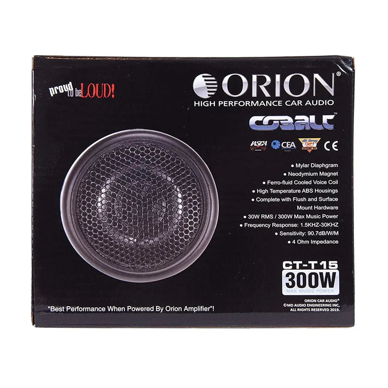 Orion CT-T15 Cobalt Series 300 Watts Max Power Car Audio Tweeters (Pair) Orion