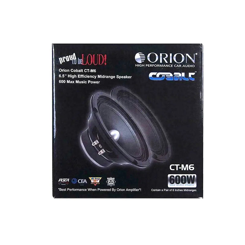 Orion Cobalt Series CT-M6 6.5" 600 Watts Max High Efficiency 4-Ohm Midrange Speakers (Pair) Orion