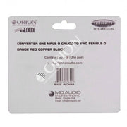 Orion W10-2X0-CCBL Wired Converter 1 Male 0 Gauge to 2 Female 0 Gauge Red Copper Block (Pair) Orion