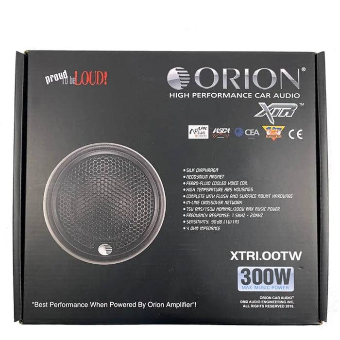 Orion XTR1.00TW 1" Silk Dome Tweeters w/ Surface & Flush Mount Hardware 300W Max (Pair) Orion