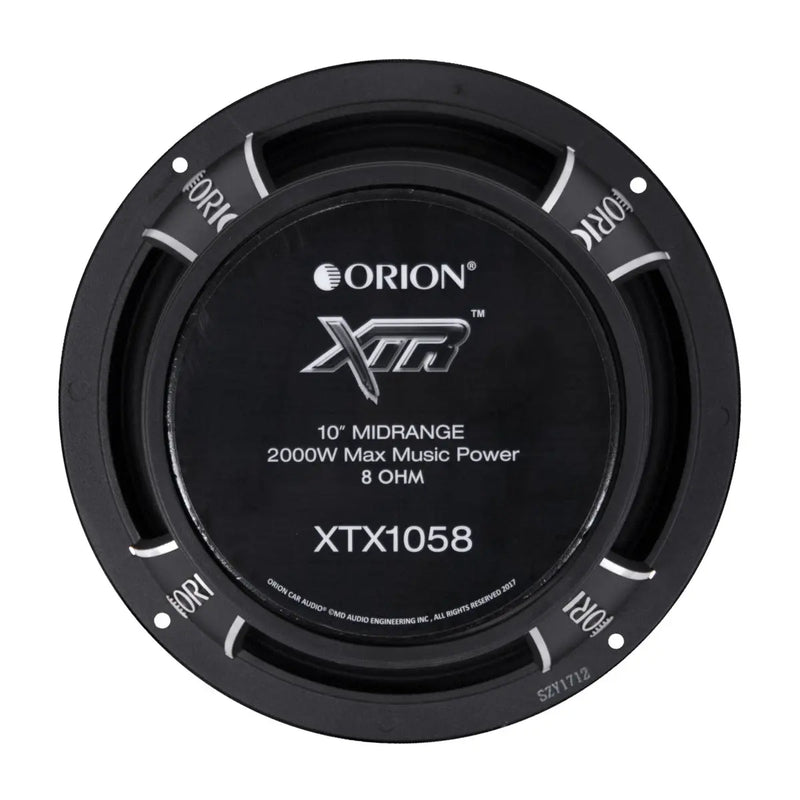 Orion XTX1058 10" High Efficiency Mid Range Speaker 2000 Watts 8 Ohm (Each) Orion