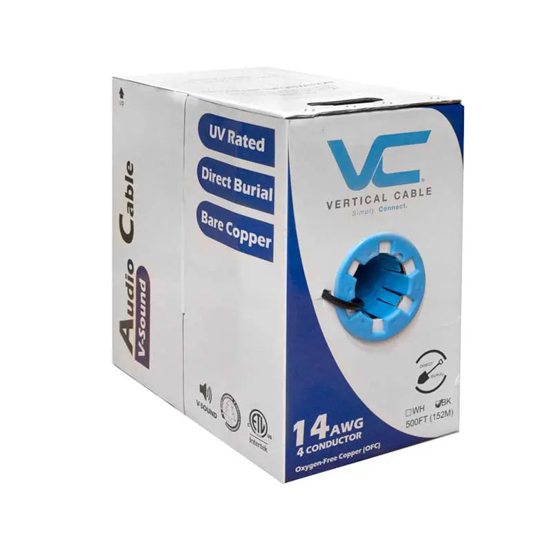 Outdoor Direct Burial 14AWG High Strand Audio Cable 500ft 105 Strand ETL Bare Copper Vertical Cable