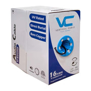 Outdoor Direct Burial 16 AWG 4C Speaker Wire 500' 65 Strand CL2 ETL Bare Copper OFC Vertical Cable