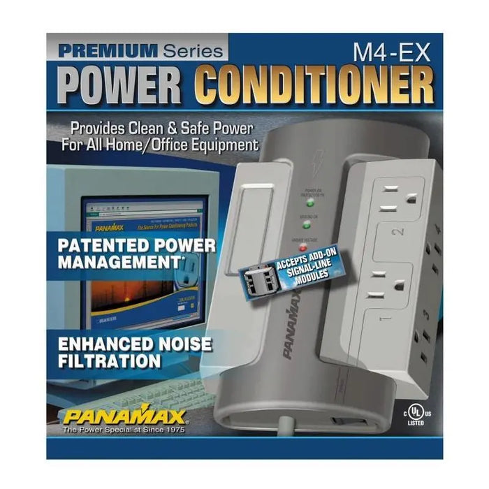 Panamax M4-EX 4 AC Outlet Surge Protector Noise Filtration 8 Feet Cord Panamax
